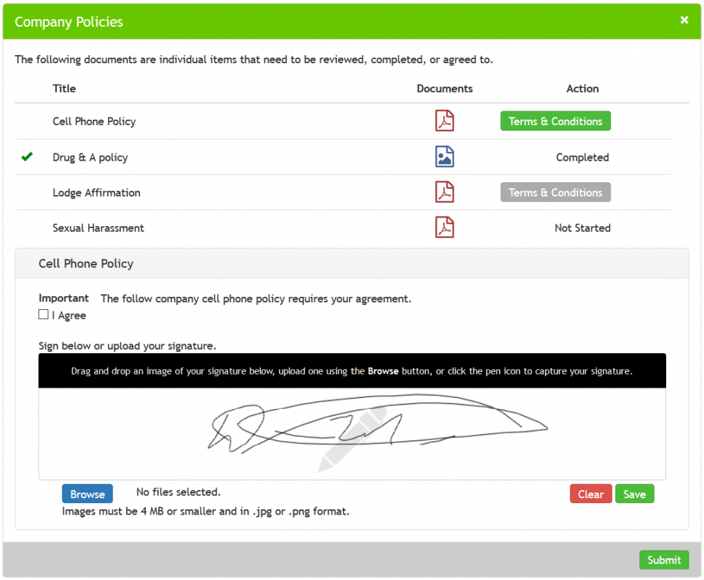 digital signature screenshot