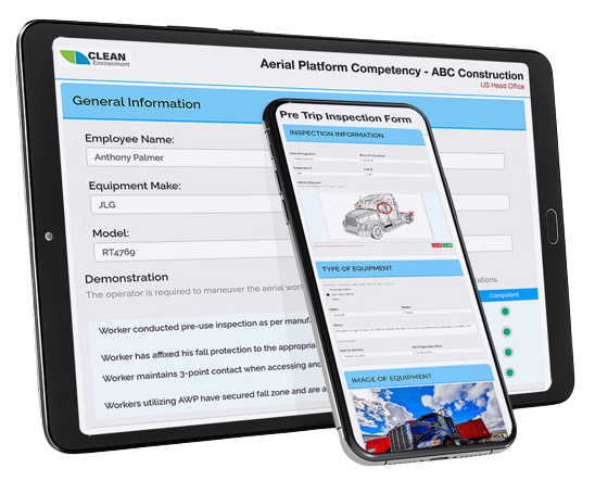 safety management software on a tablet and mobile UK