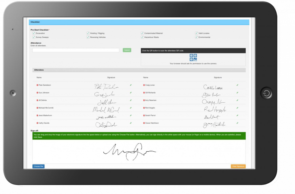 Toolbox Talk Software \ Attendance tracking feature in BIS Safety Software, demonstrating how the software manages and monitors attendance.