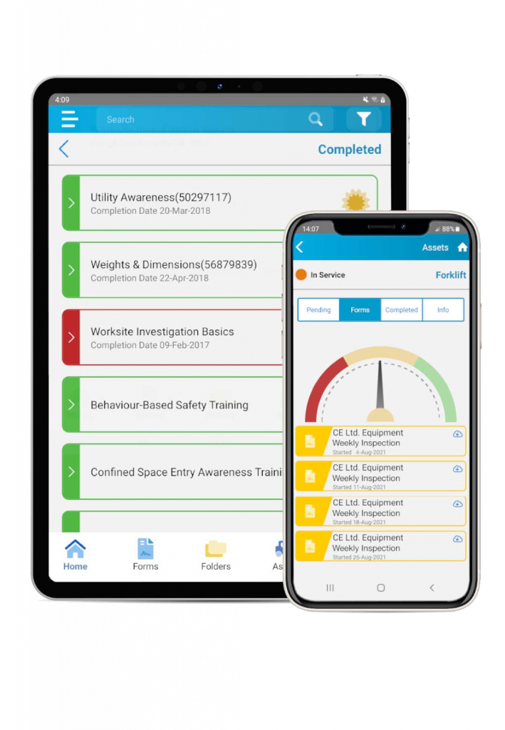 safety management software on a tablet and mobile UK