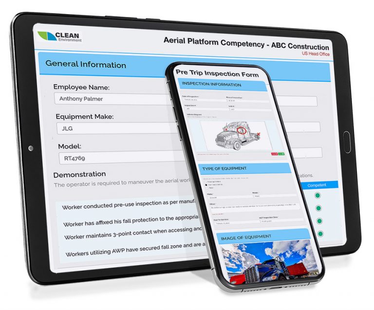 safety management software on a tablet and mobile UK