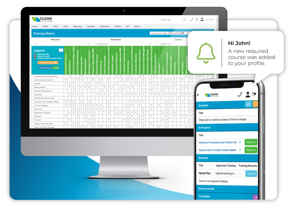 training matrix software by BIS safety software