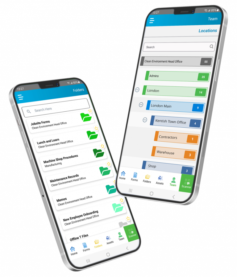 Mobile App for Safety Management with Digital Folders.