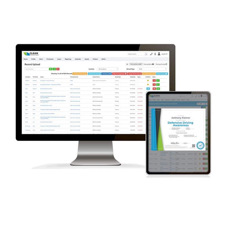 A training record management system designed to manage training records in the workplace