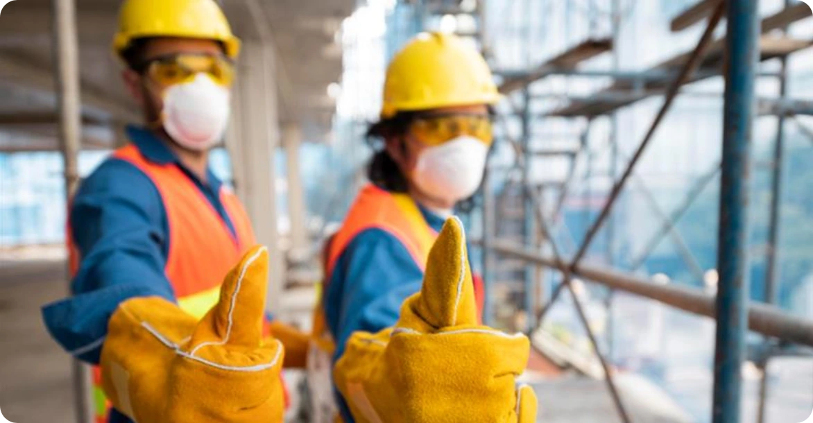 Workers in safety gear give thumbs up, symbolizing trust, readiness, and the value of practicing for high-pressure scenarios.